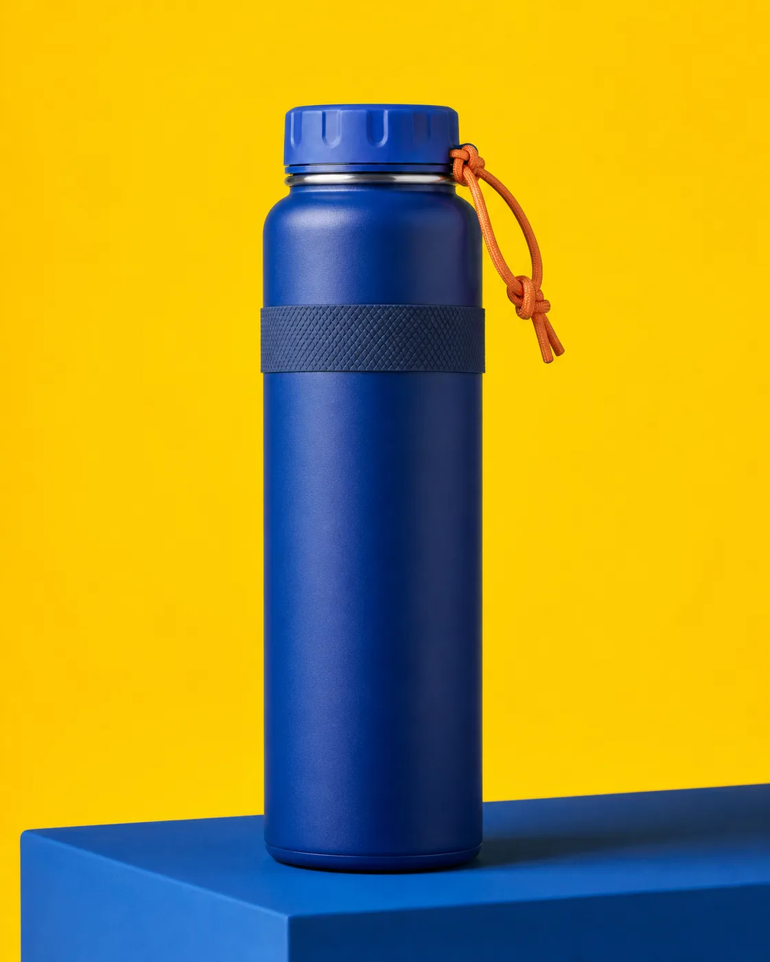 Cobalt-blue insulated trail flask