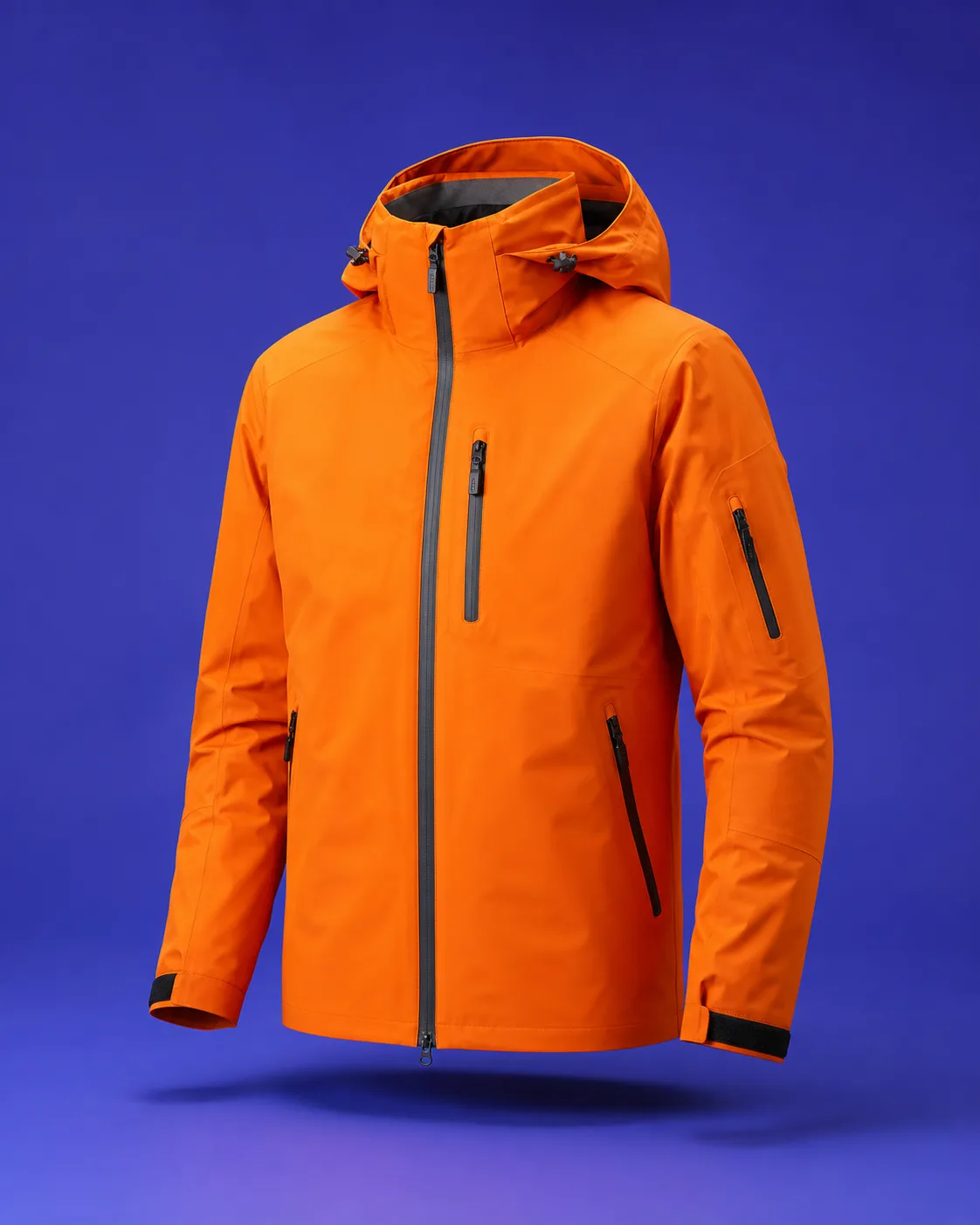 Safety-orange Axis storm shell jacket